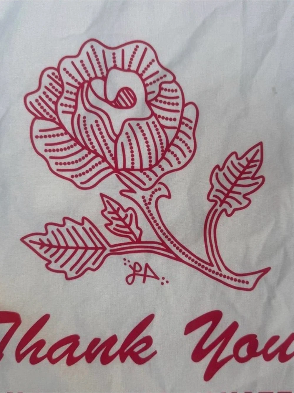 Canvas VANS x Lizzie Armanto Tote Bag with Red Rose graphic - Thank You Design